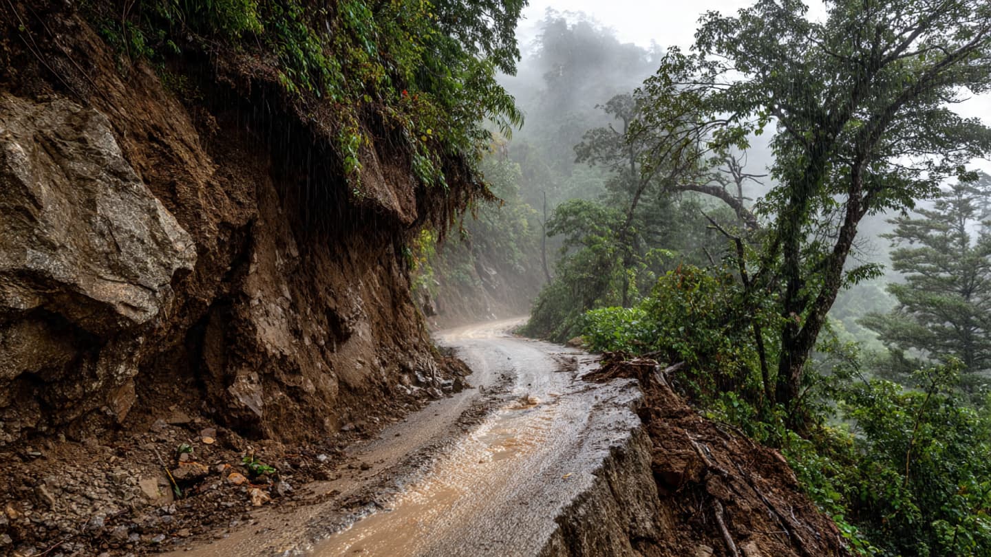 Between Fog-Covered Roads and Shifting Earth, Rural Cuba Waits Through Dangerous Landslide Threats Quietly Tonight