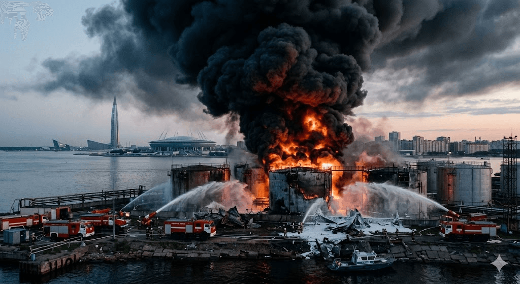 Strategic Strike: Ukraine Hits Major Oil Terminal Near Putin’s Economic Forum Strategic Strike: Ukraine Hits Major Oil Terminal Near Putin’s Economic Forum