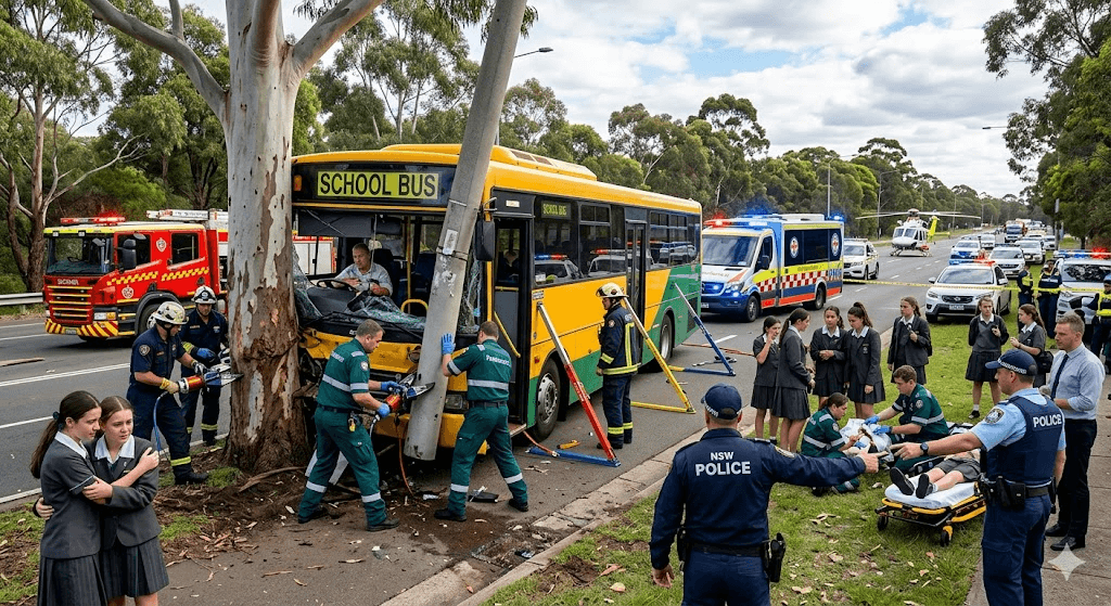 Horror in Erskine Park: School Bus Driver Fighting for Life After Crash with Dozens of Kids on Board