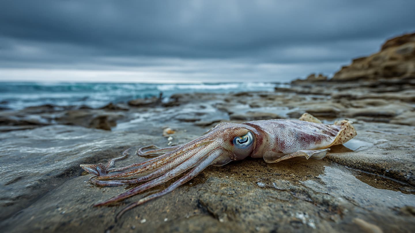 From Deep Waters, A Rare Giant Squid Briefly Entered Human Sight From Deep Waters, A Rare Giant Squid Briefly Entered Human Sight