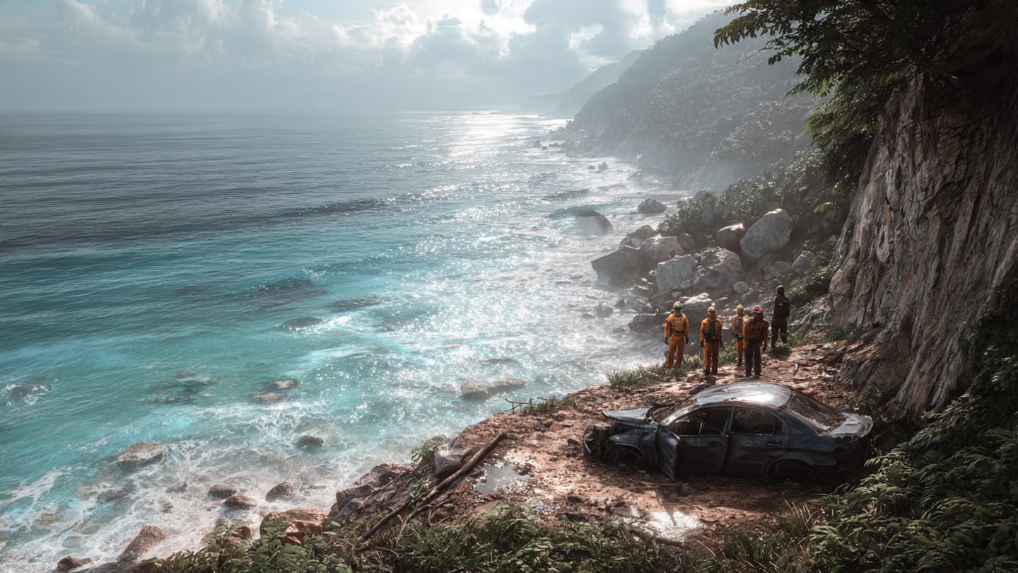 A Coastal Cliff Became the Edge Between Disaster and Survival Within Moments