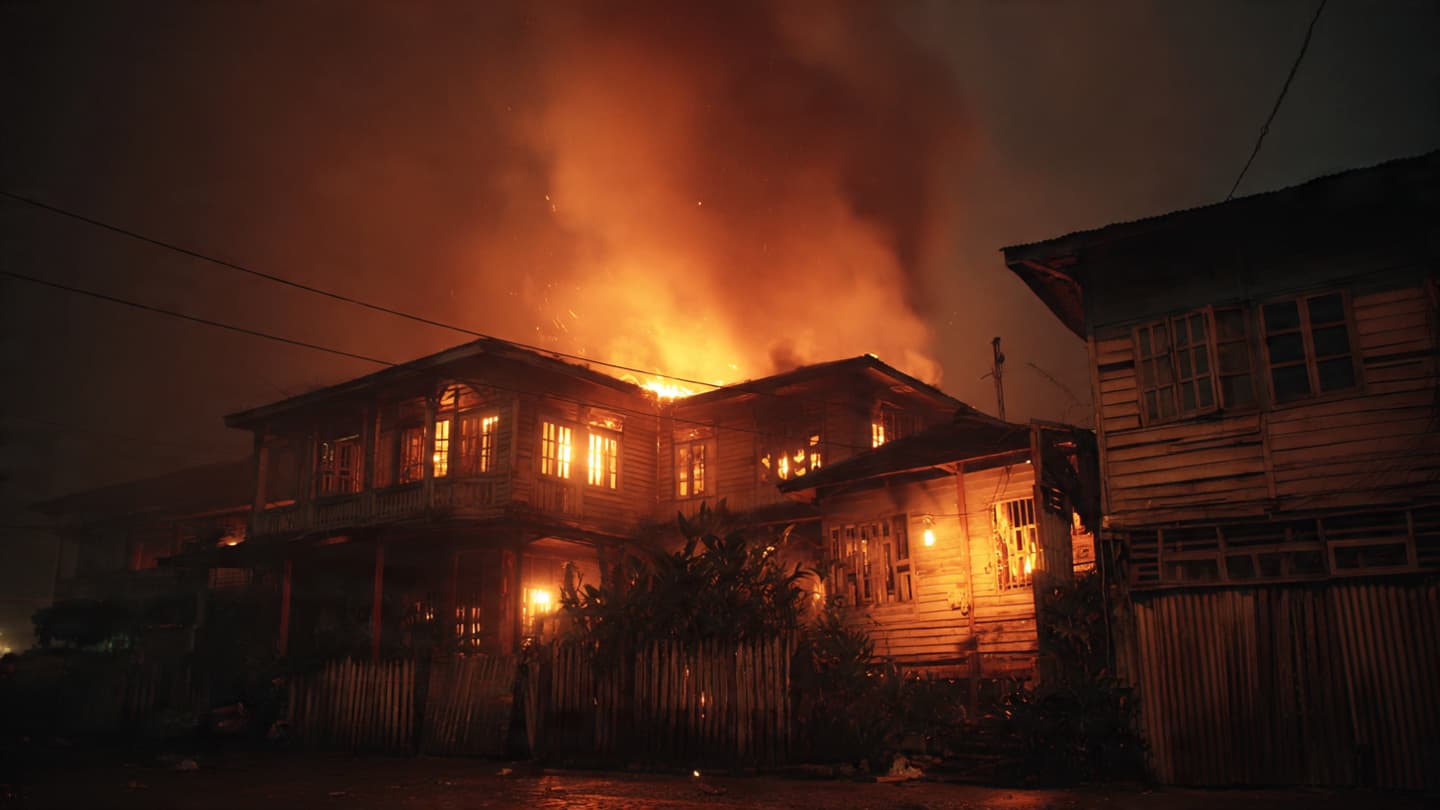 Beneath Paramaribo’s Early Morning Smoke, Families Watched Flames Cross Quiet Residential Streets Rapidly Last Night