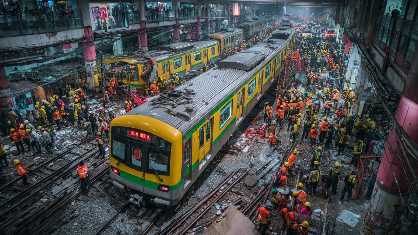 The City’s Daily Rhythm Paused Along the Tracks