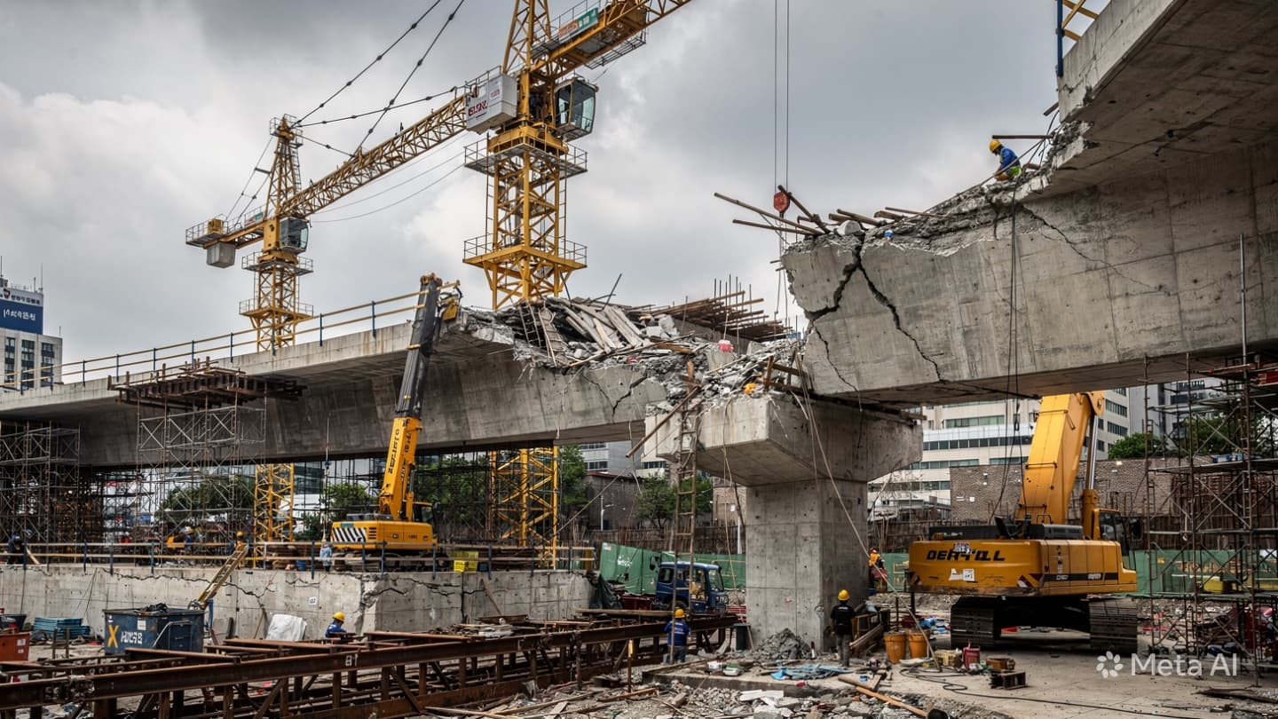 Fatal Site Collapse: Structural Failure at Urban Demolition Zone Kills South Korean Laborer