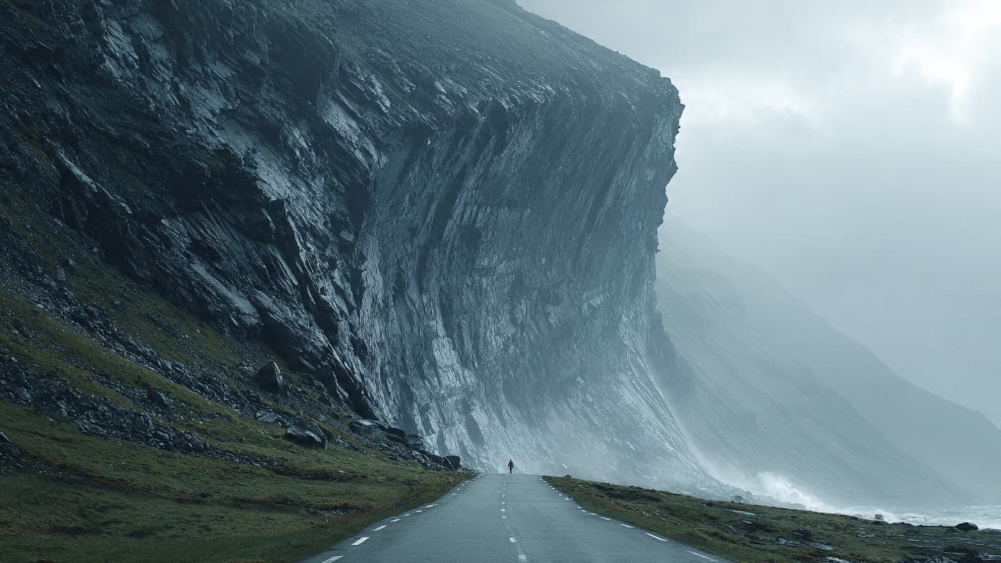 Between Atlantic Mist and Collapsing Stone, Klaksvík Endures Another Sudden Disruption Along Mountain Roads Quietly