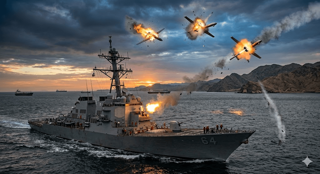U.S. Intercepts 4 Iranian Drones Near Strategic Strait of Hormuz