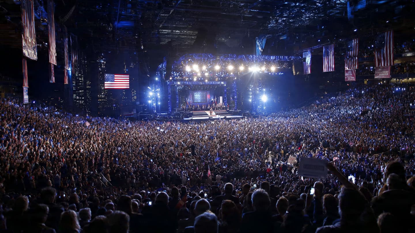 Economic Concerns and Cultural Debate Converge at a New York Political Rally