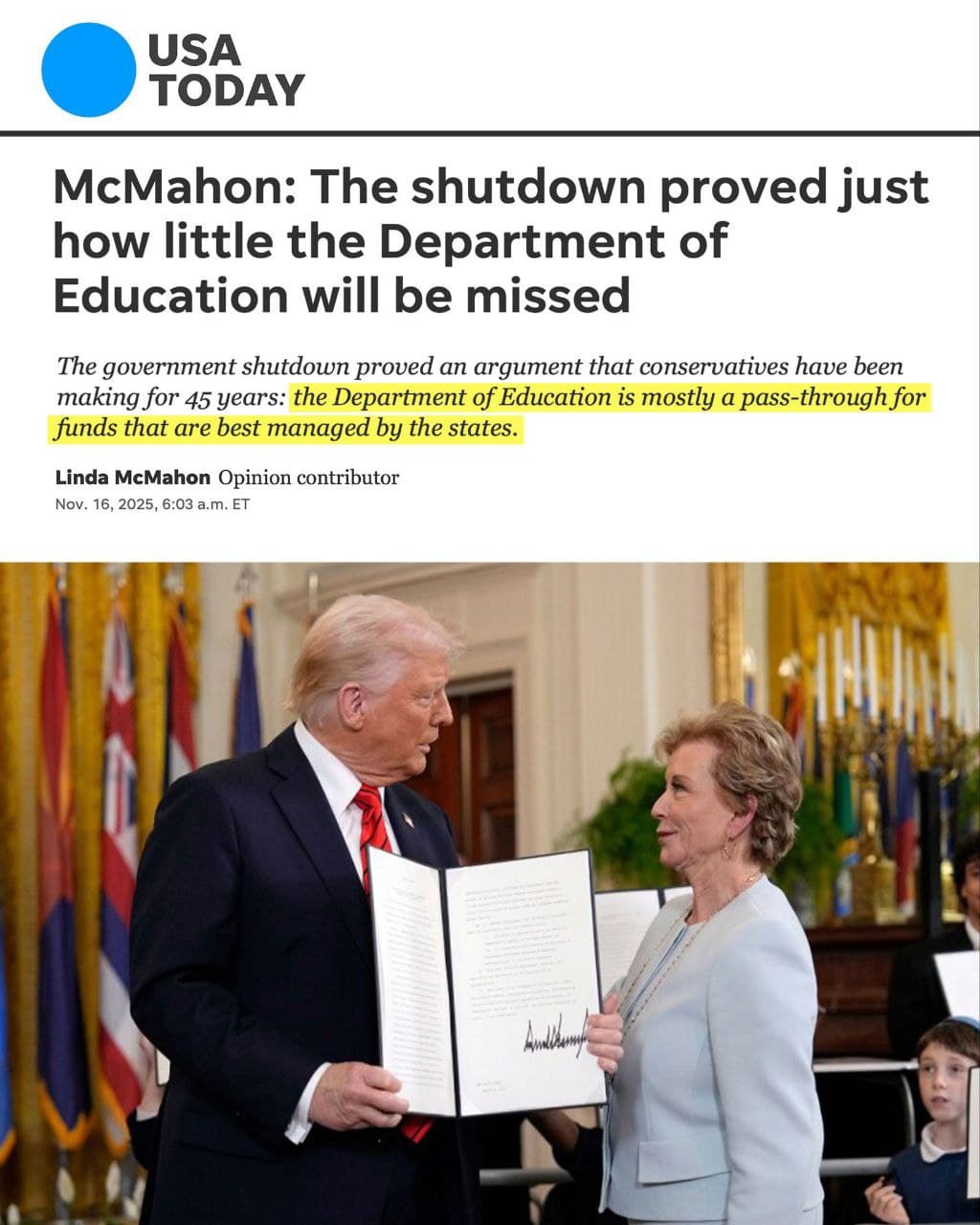 Now that the Government Shutdown is Over, We Are Emboldened to Fulfill President Donald Trump’s Promise to Return Education to the STATES Now that the Government Shutdown is Over, We Are Emboldened to Fulfill President Donald Trump’s Promise to Return Education to the STATES