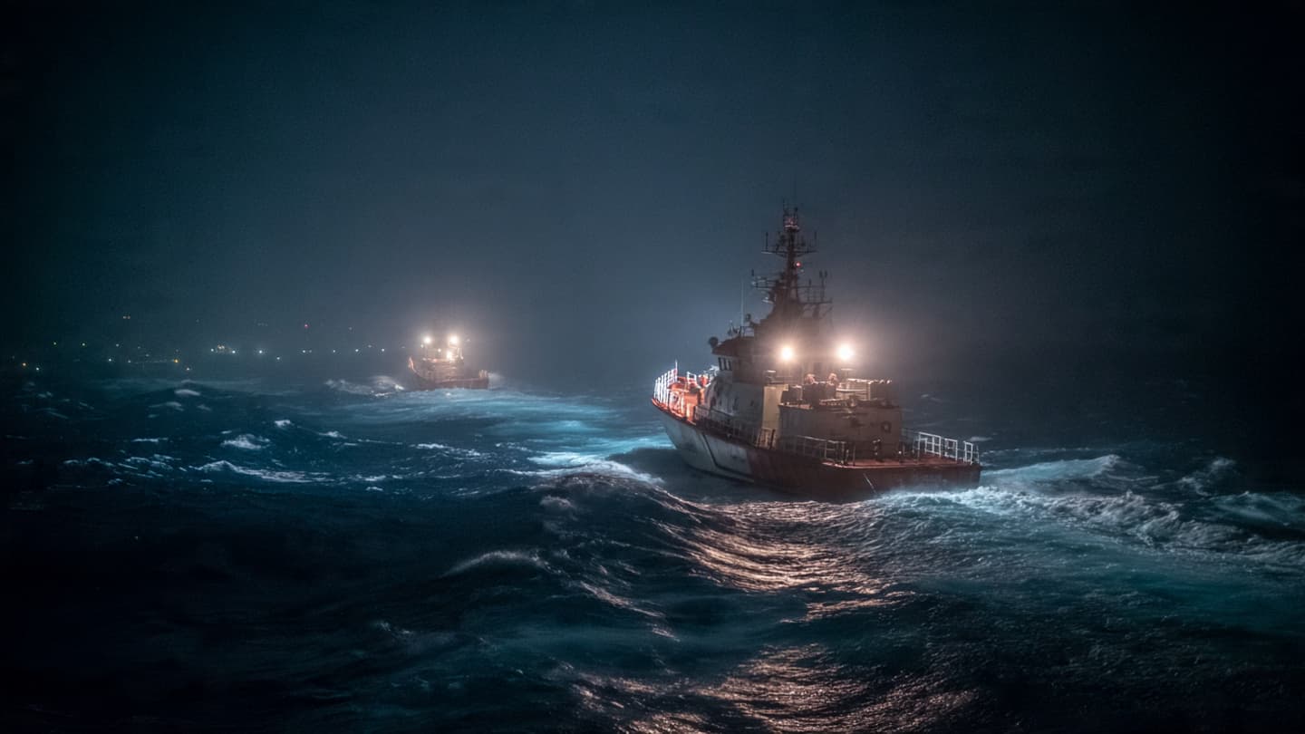 Between Restless Waves and Distant Shores, Rescue Crews Searched for Missing Migrants Overnight Recently