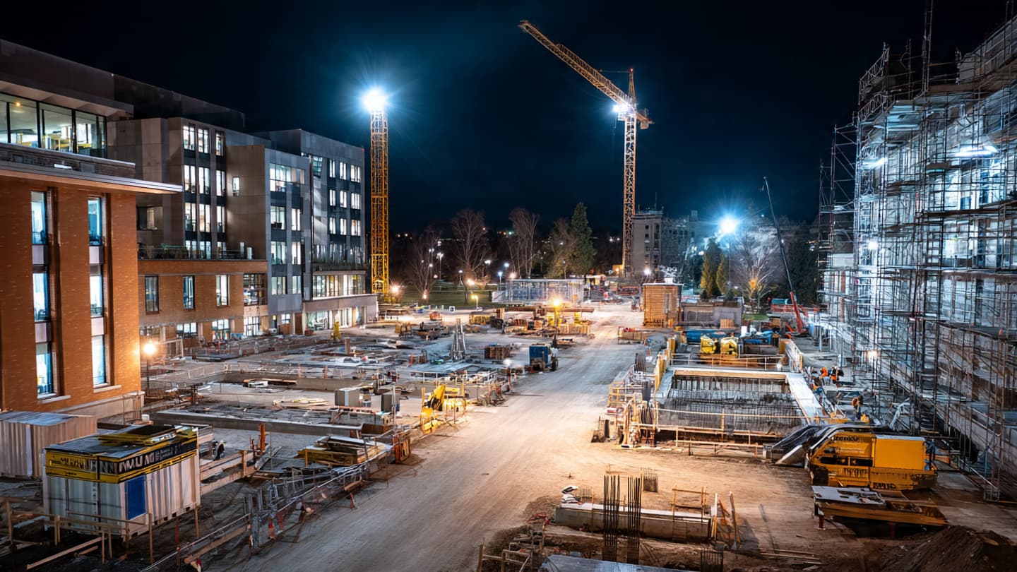 Through Day and Night, New Schools Near Completion Through Day and Night, New Schools Near Completion