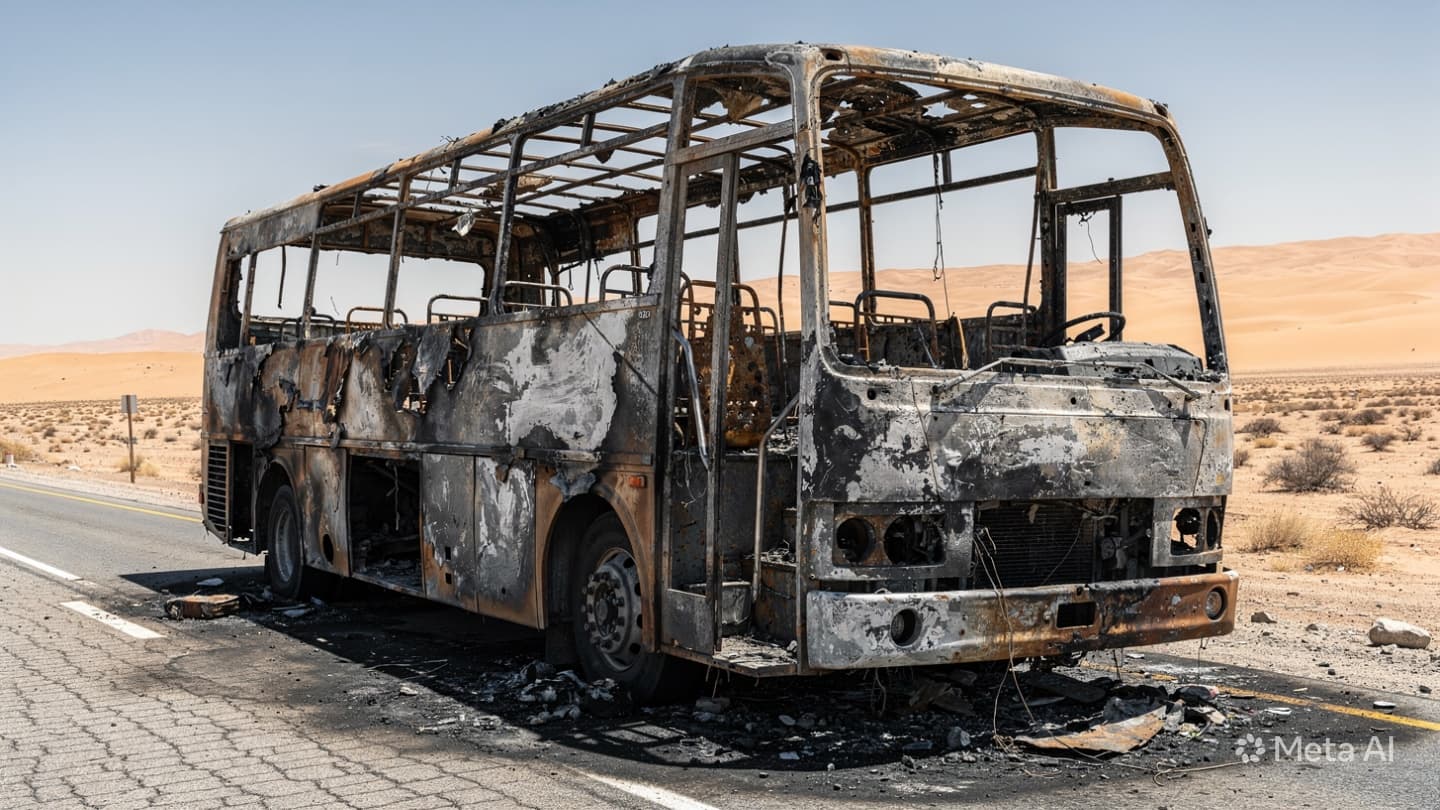 Outoul Roadways Carnage: Massive Inferno Claims Thirty-Four Lives Following Commercial Vehicle Crash