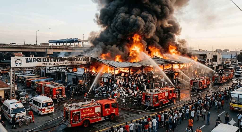 Massive Fire Rips Through Valenzuela City Transport Terminal Massive Fire Rips Through Valenzuela City Transport Terminal