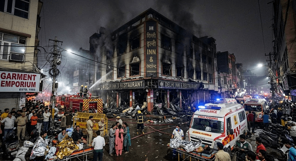 Tragedy in Malviya Nagar: At Least 20 Dead in Devastating South Delhi Restaurant Fire Tragedy in Malviya Nagar: At Least 20 Dead in Devastating South Delhi Restaurant Fire