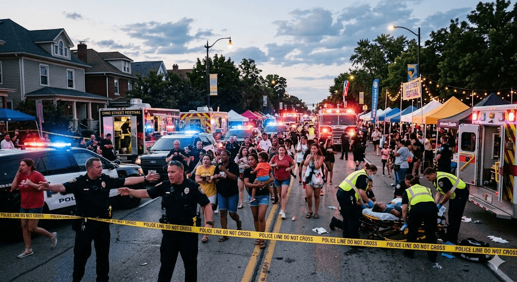 Terror at Ohio Festival: 12 Injured, Manhunt Launched After Gunmen Target Screaming Families Terror at Ohio Festival: 12 Injured, Manhunt Launched After Gunmen Target Screaming Families