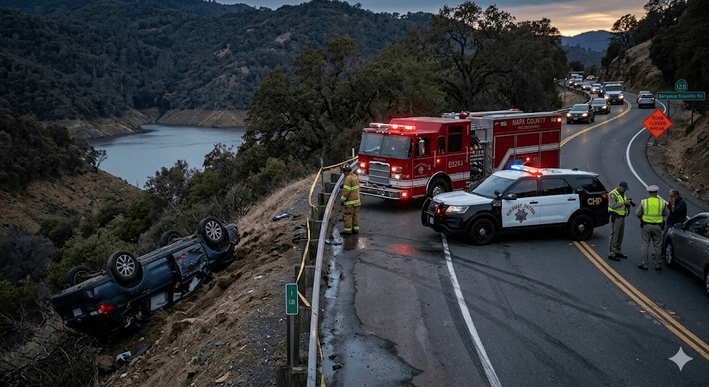 Fatal Rollover Crash Shuts Down Highway 128 Near Lake Berryessa; Driver Killed Fatal Rollover Crash Shuts Down Highway 128 Near Lake Berryessa; Driver Killed