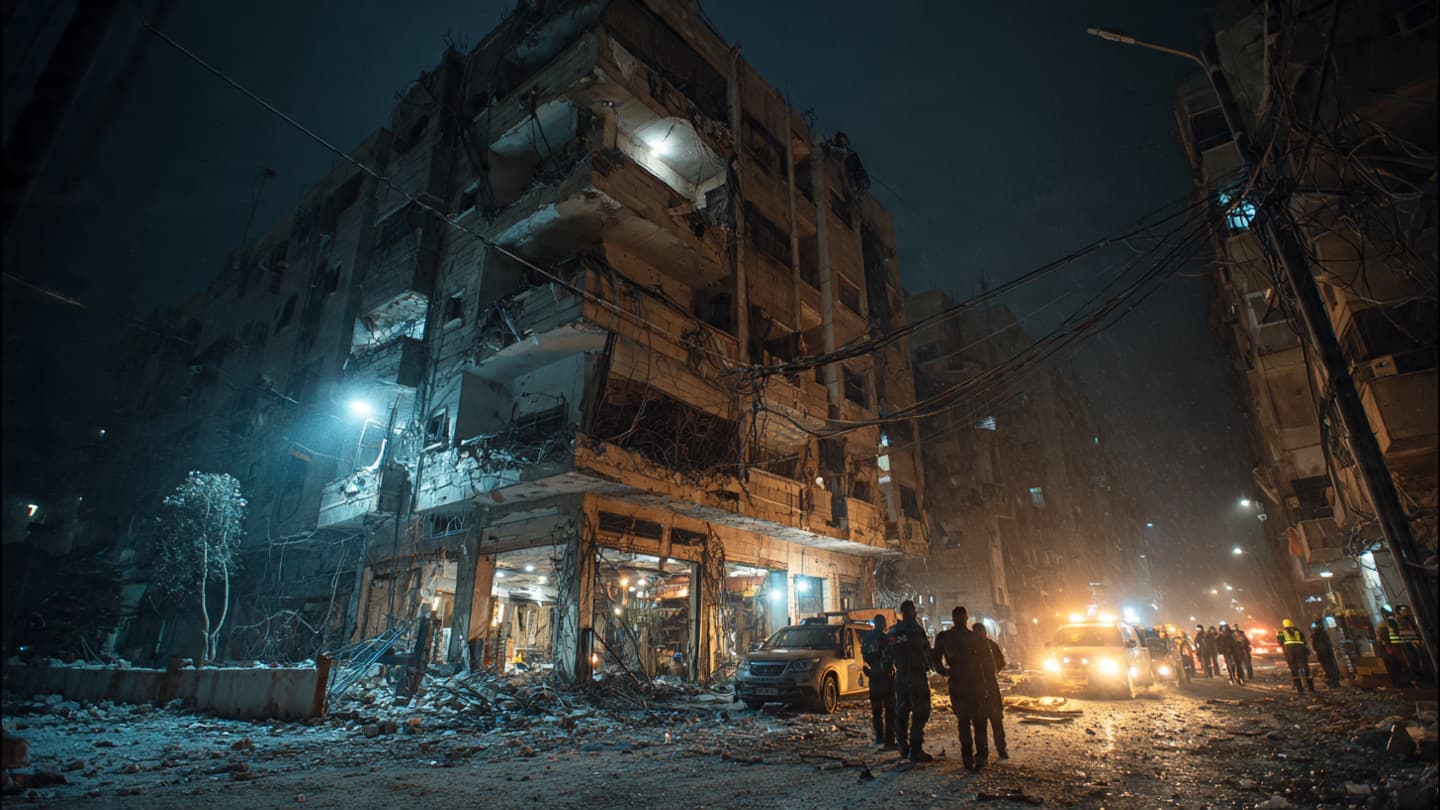 Between Broken Windows And Flashing Sirens, Families Gathered Outside Damaged Amman Apartment Buildings Yesterday Night