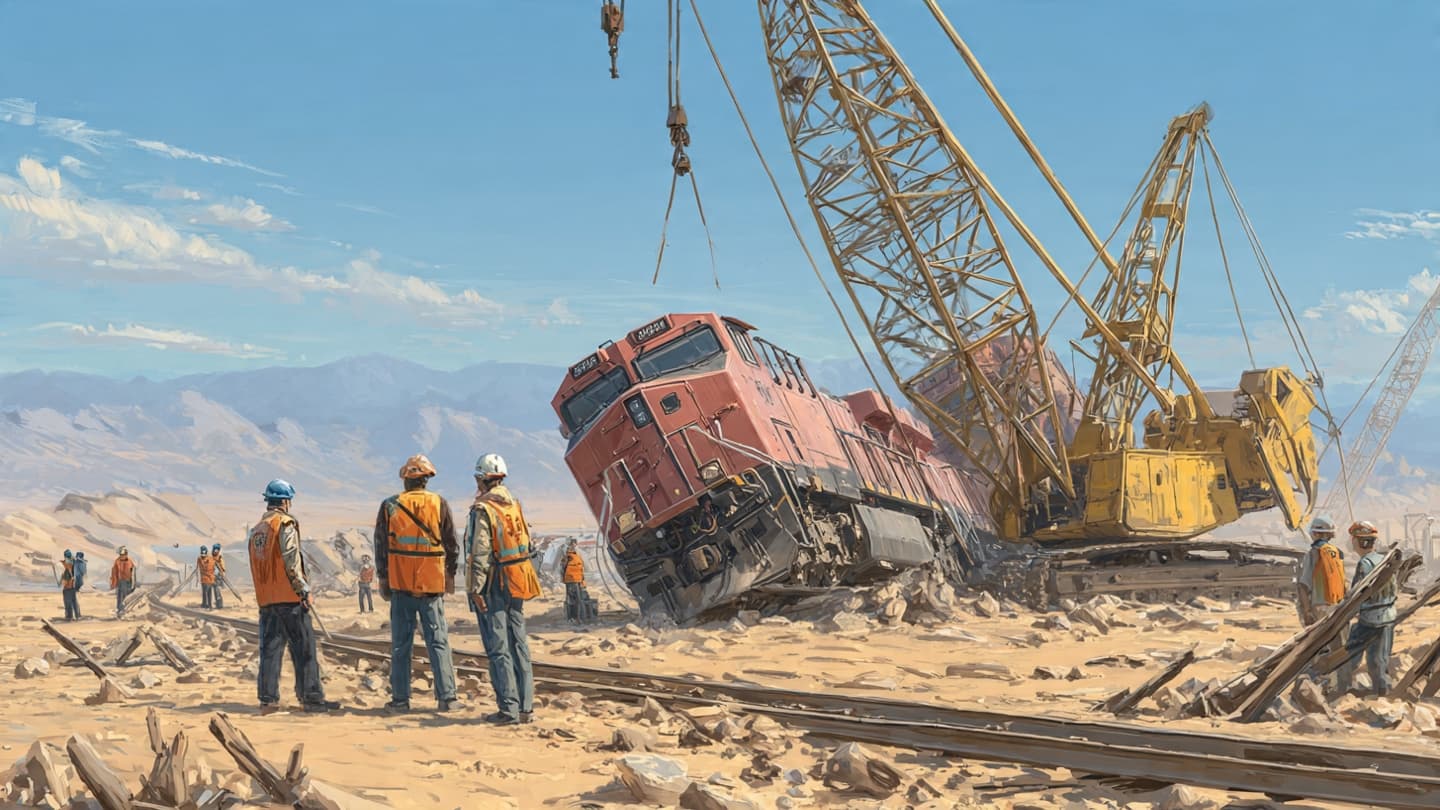 A Freight Train Leaves the Path It Was Meant to Follow