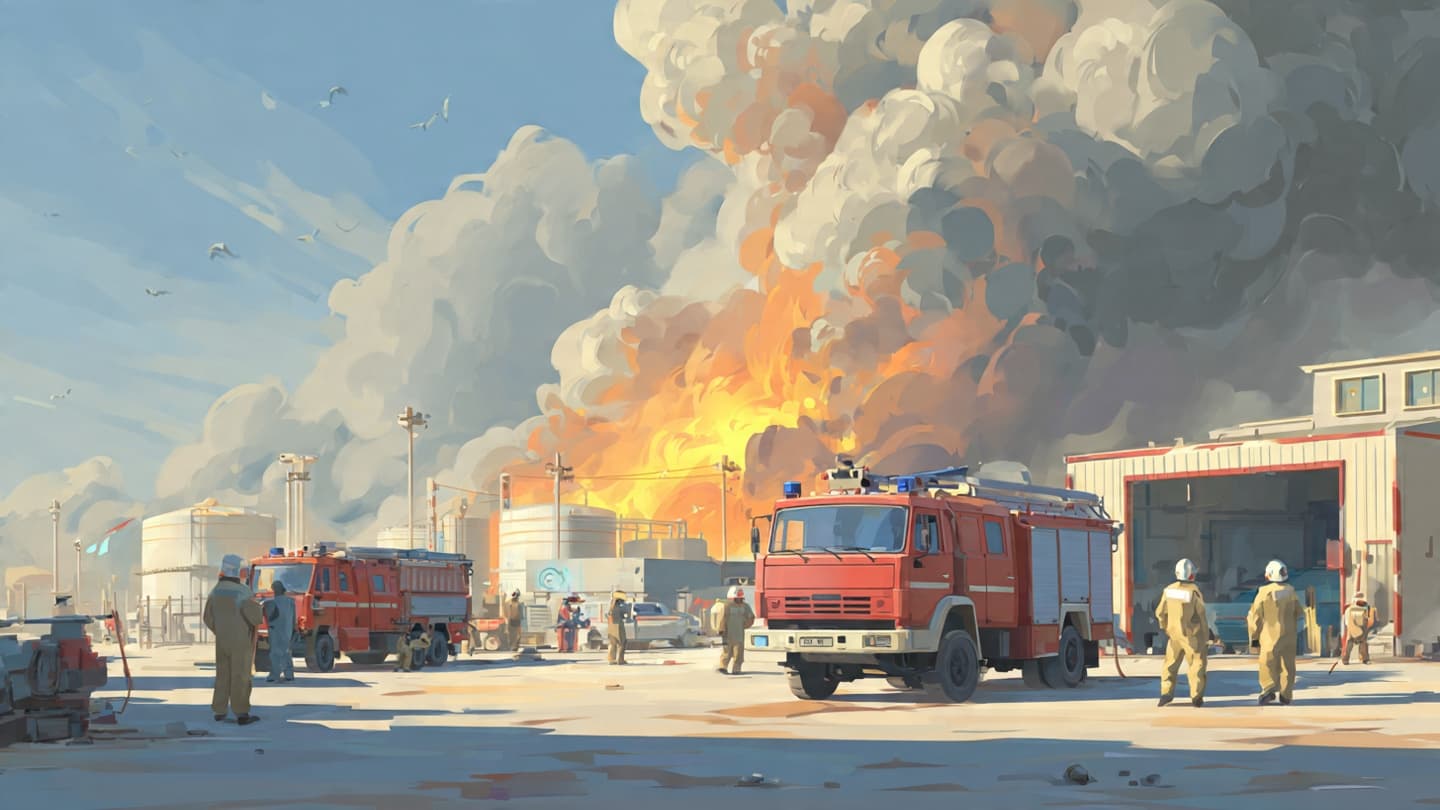 Smoke Rose Above an Important Industrial Site