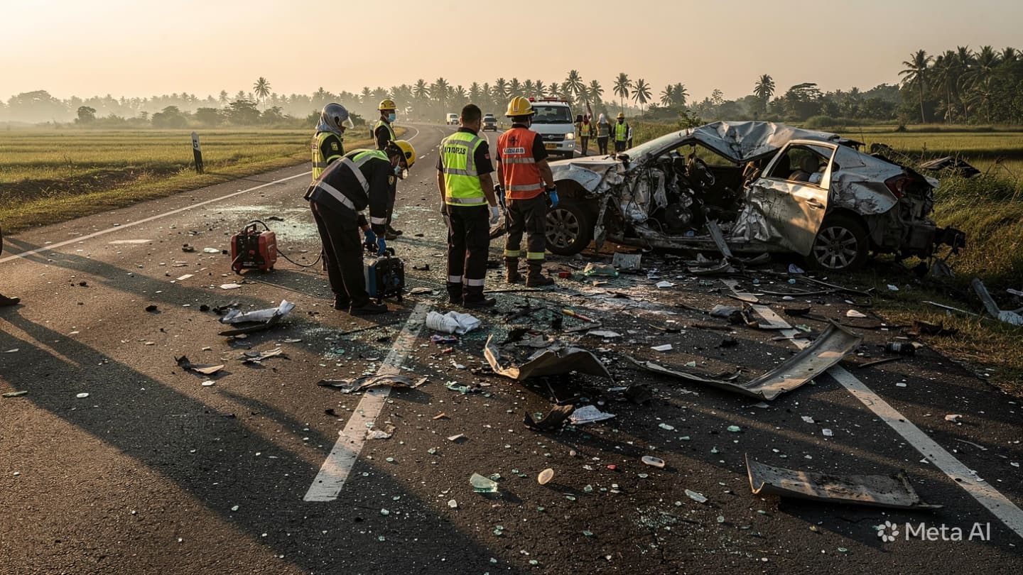 Baling Road Tragedy: Two Drivers Confirmed Dead Following Fatal Three-Vehicle Collision In Kedah Today