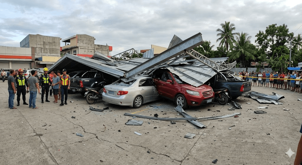 Crushed in Seconds: Multiple Vehicles Damaged After Heavy Parking Shed Collapses in Sultan Kudarat Crushed in Seconds: Multiple Vehicles Damaged After Heavy Parking Shed Collapses in Sultan Kudarat