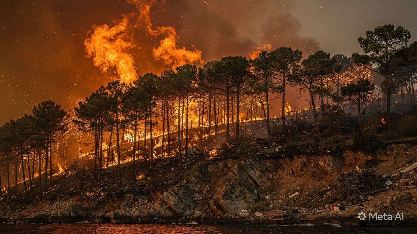 Greece Wildfire Disaster: Coastal Forest Fire Kills Three Tourists Near Remote Resort Village Greece Wildfire Disaster: Coastal Forest Fire Kills Three Tourists Near Remote Resort Village