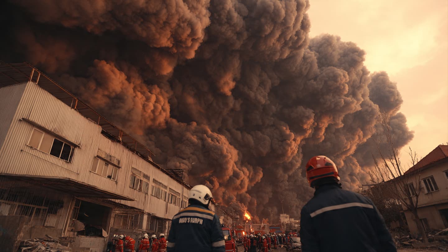 Between Factory Walls and Rising Smoke, Workers Escape Chaos After Violent Bursa Industrial Blast This Week