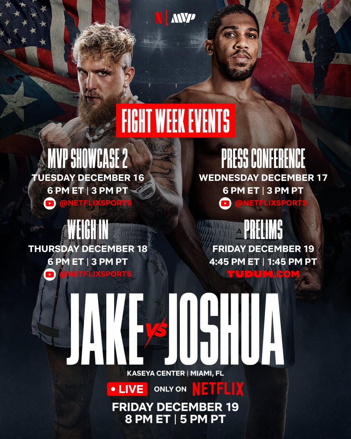Jake Paul vs Anthony Joshua: Fight Week Goes Global on Netflix Jake Paul vs Anthony Joshua: Fight Week Goes Global on Netflix