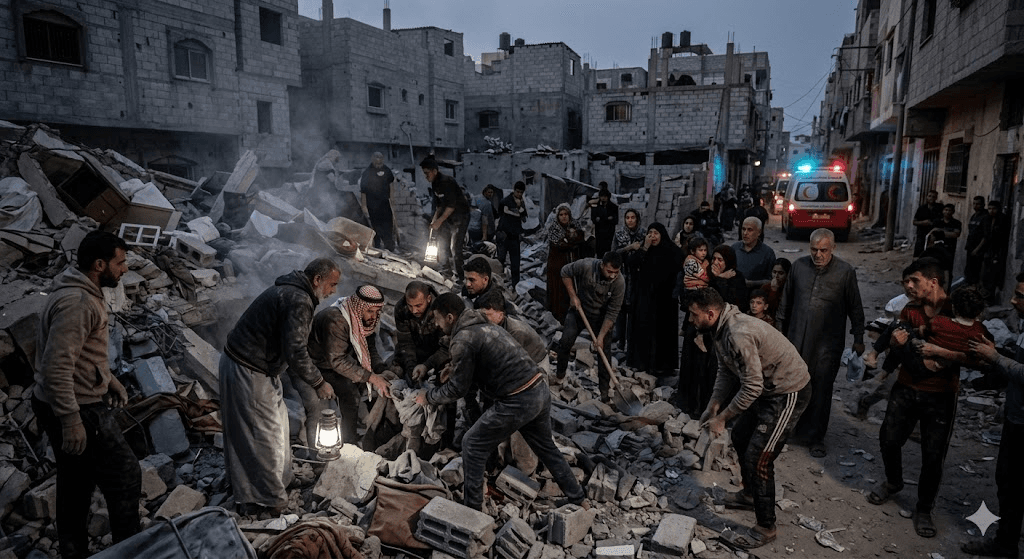 Friday Night Terror: Nine Injured as Israeli Strike Levels Adum Family Home in Al-Shati Camp Friday Night Terror: Nine Injured as Israeli Strike Levels Adum Family Home in Al-Shati Camp