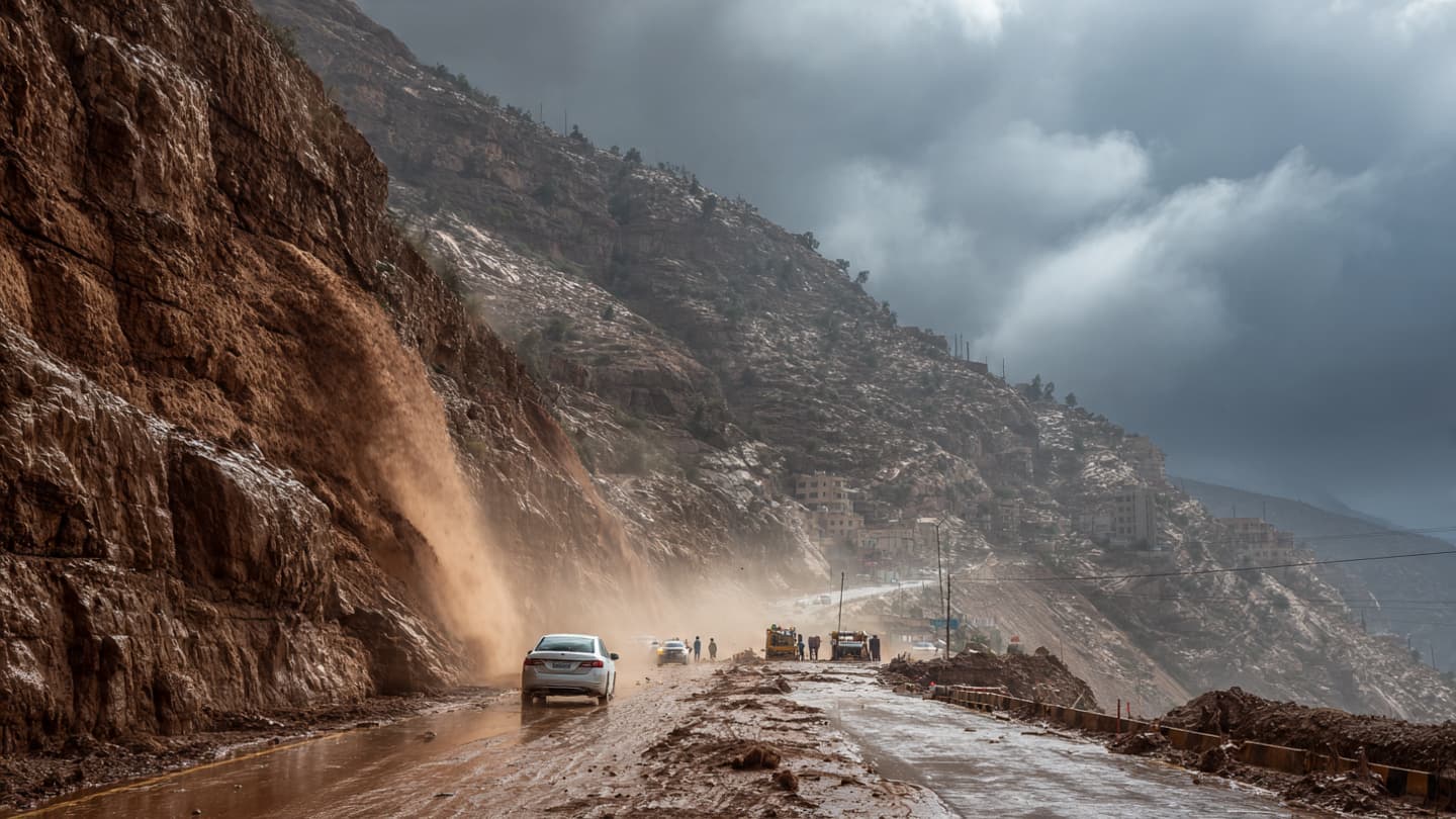 Beneath Jordan’s Rain-Heavy Mountain Skies, Landslides Quietly Buried Roads Connecting Isolated Communities This Week