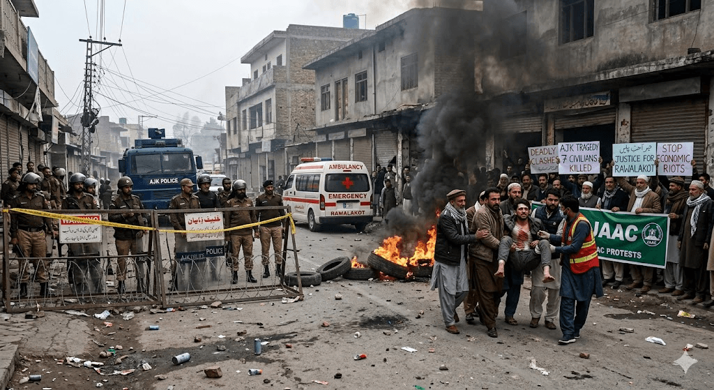 Deadly Clashes in AJK: At Least 7 Civilians Killed as Police and JAAC Protesters Clash in Rawalakot Deadly Clashes in AJK: At Least 7 Civilians Killed as Police and JAAC Protesters Clash in Rawalakot