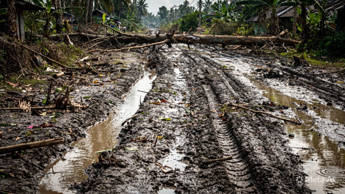Purworejo Landslide Report: Heavy Rainfall Triggers Soil Collapse Blocking Vital Access Road In Village Purworejo Landslide Report: Heavy Rainfall Triggers Soil Collapse Blocking Vital Access Road In Village