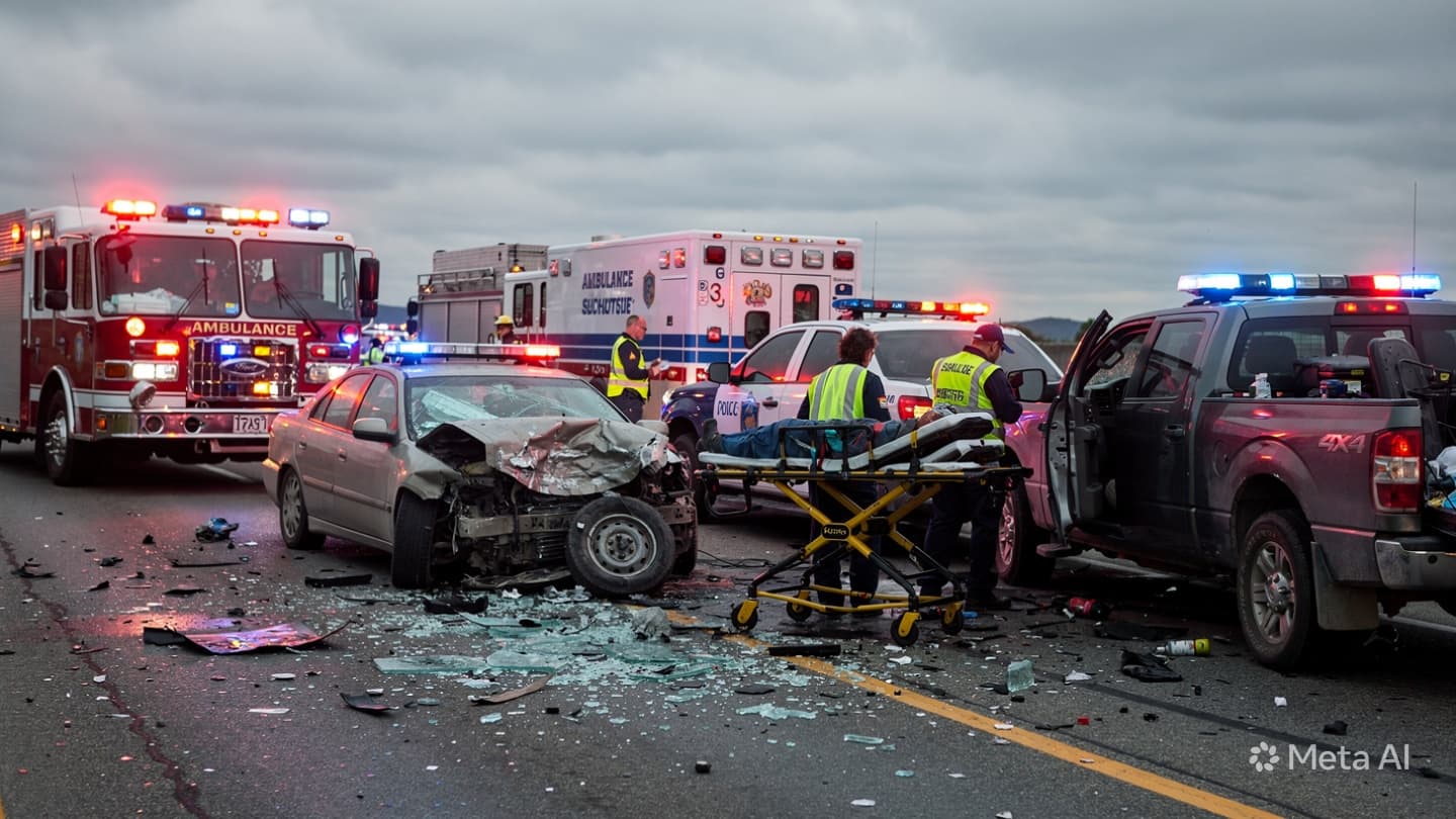 Four Dead in Multi-Car Crash: Slippery Roads Cause Massive Pileup During Friday Morning Commute Four Dead in Multi-Car Crash: Slippery Roads Cause Massive Pileup During Friday Morning Commute