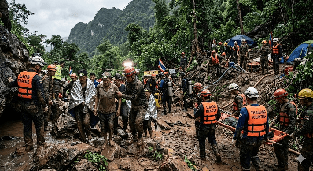 5 Found Alive After Week Trapped in Laos Cave; 2 Still Missing