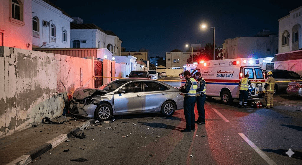 Tragedy in Al Jasra: 28-Year-Old Driver Fatally Injures After Crashing Into Wall Tragedy in Al Jasra: 28-Year-Old Driver Fatally Injures After Crashing Into Wall