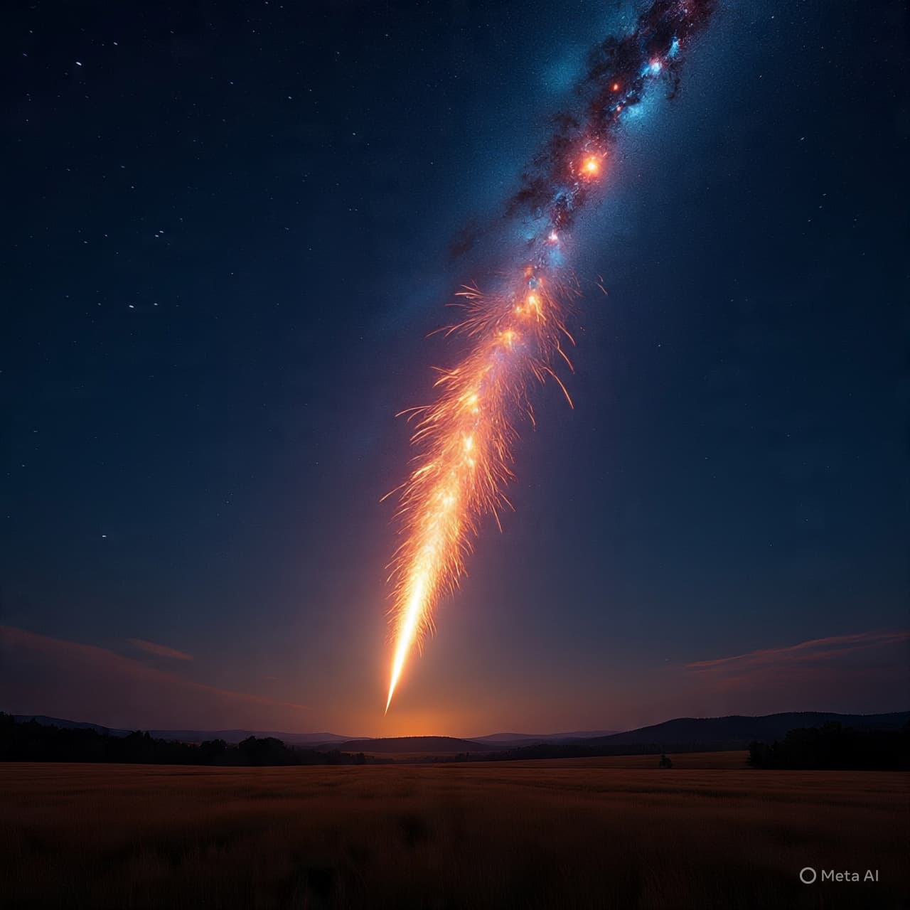 Across the Night, Two Stories Cross: Falling Fire and a Passing Stranger Across the Night, Two Stories Cross: Falling Fire and a Passing Stranger