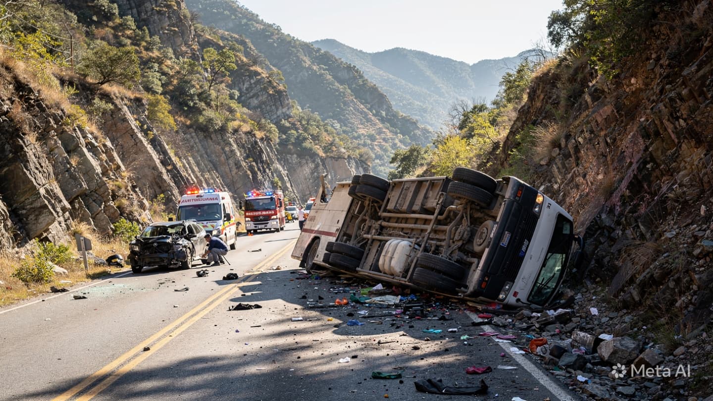 Bus Rollover On Mountain Pass: Three Passengers Injured In Luang Prabang Province Road Accident Bus Rollover On Mountain Pass: Three Passengers Injured In Luang Prabang Province Road Accident