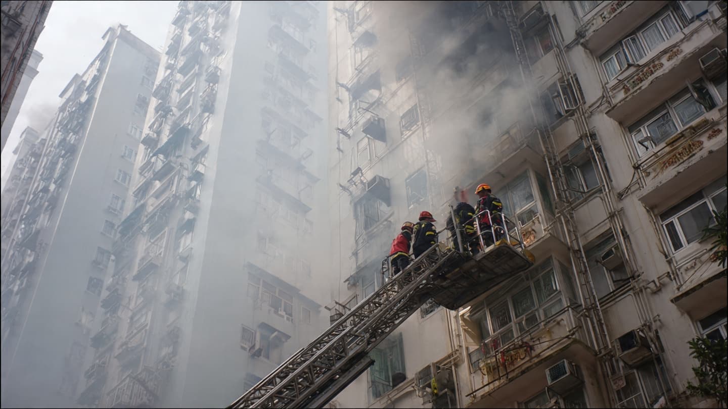 Above the City Skyline, Emergency Crews Went to Work