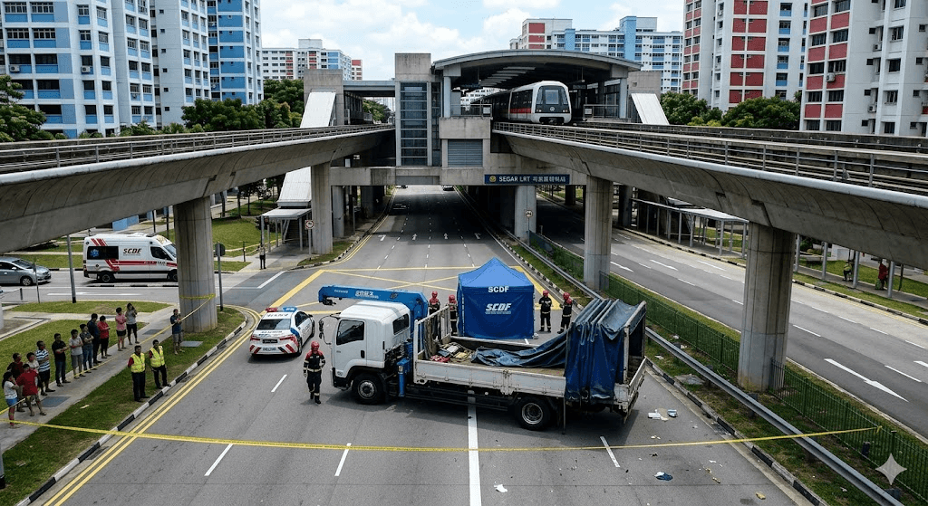 Tragedy at Segar LRT: 68-Year-Old Man Dies After Fatal Fall Onto Passing Truck