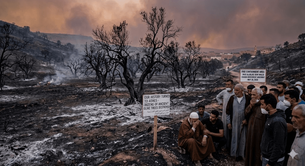 Flames of Destruction: Wildfire Rips Through Bani Walid, Wiping Out Centuries of History