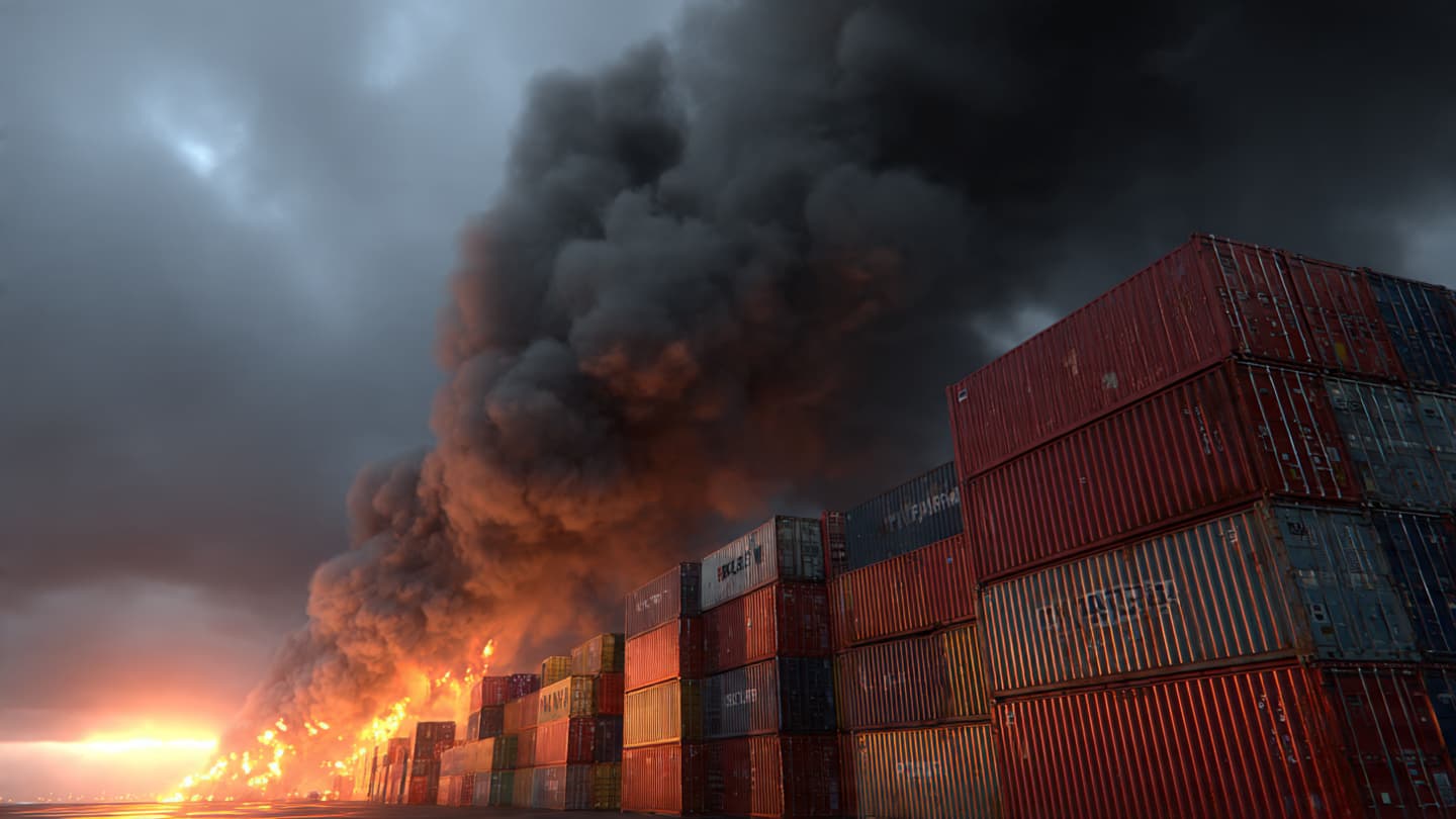 Beneath Shipping Cranes and Thick Black Smoke, Uruguay Battled Another Dangerous Warehouse Blaze Recently Yesterday