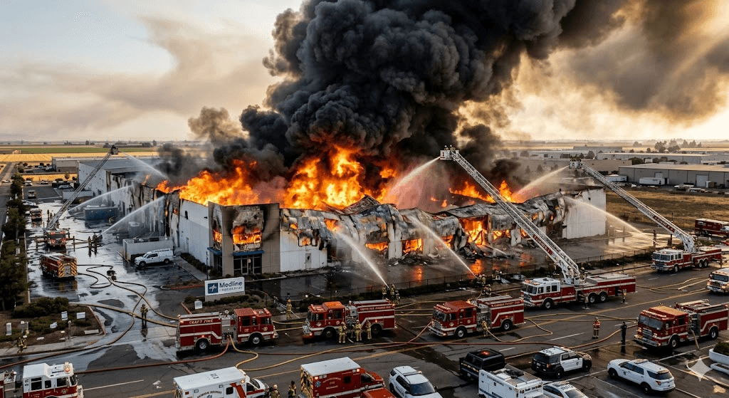 Inferno in Tracy: Massive Fire Devastates Medical Distribution Warehouse, Triggering Huge Emergency Response Inferno in Tracy: Massive Fire Devastates Medical Distribution Warehouse, Triggering Huge Emergency Response