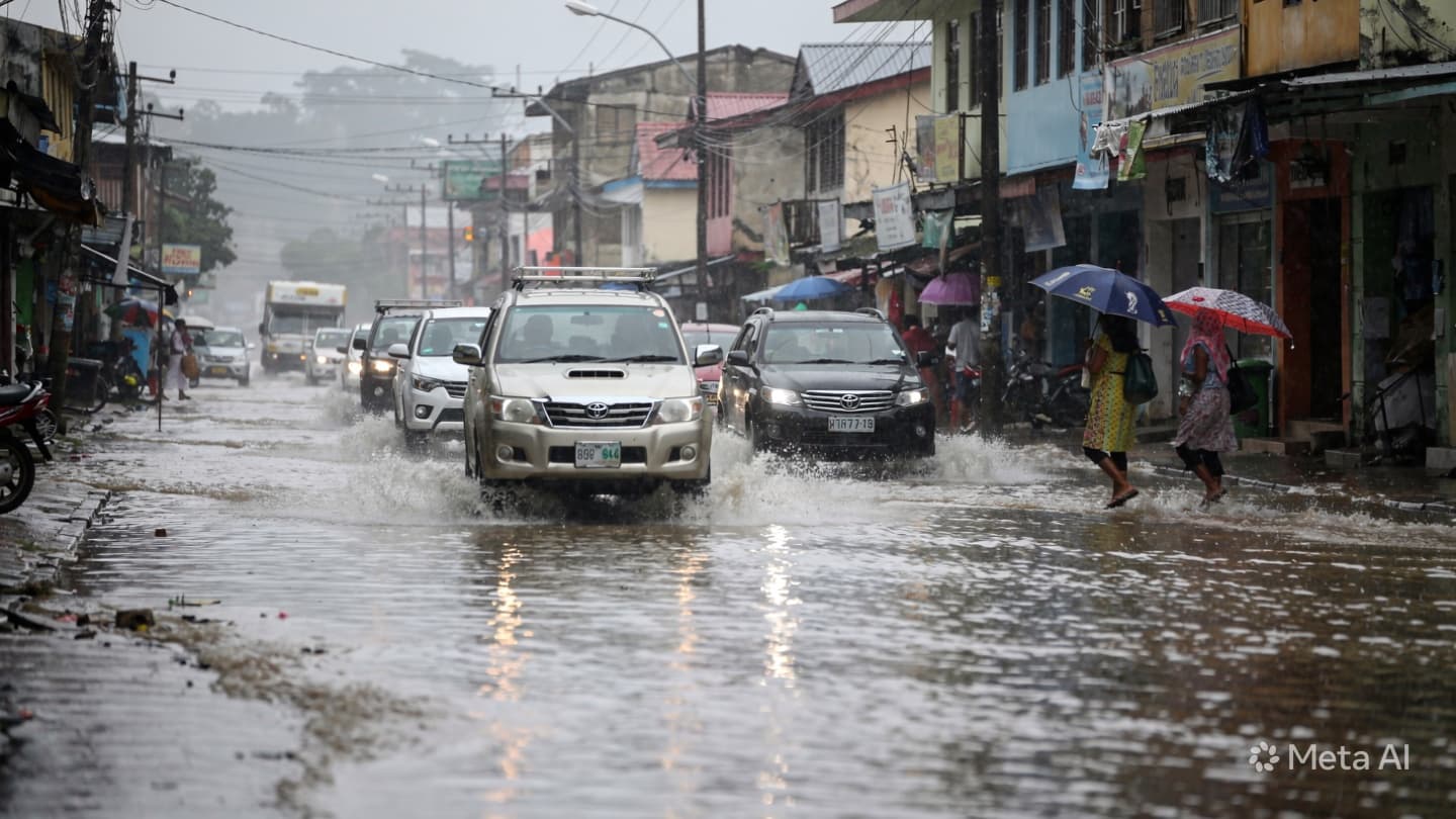 Through Dili’s Rain Soaked Streets, Floodwaters Interrupt Another Ordinary Morning Journey