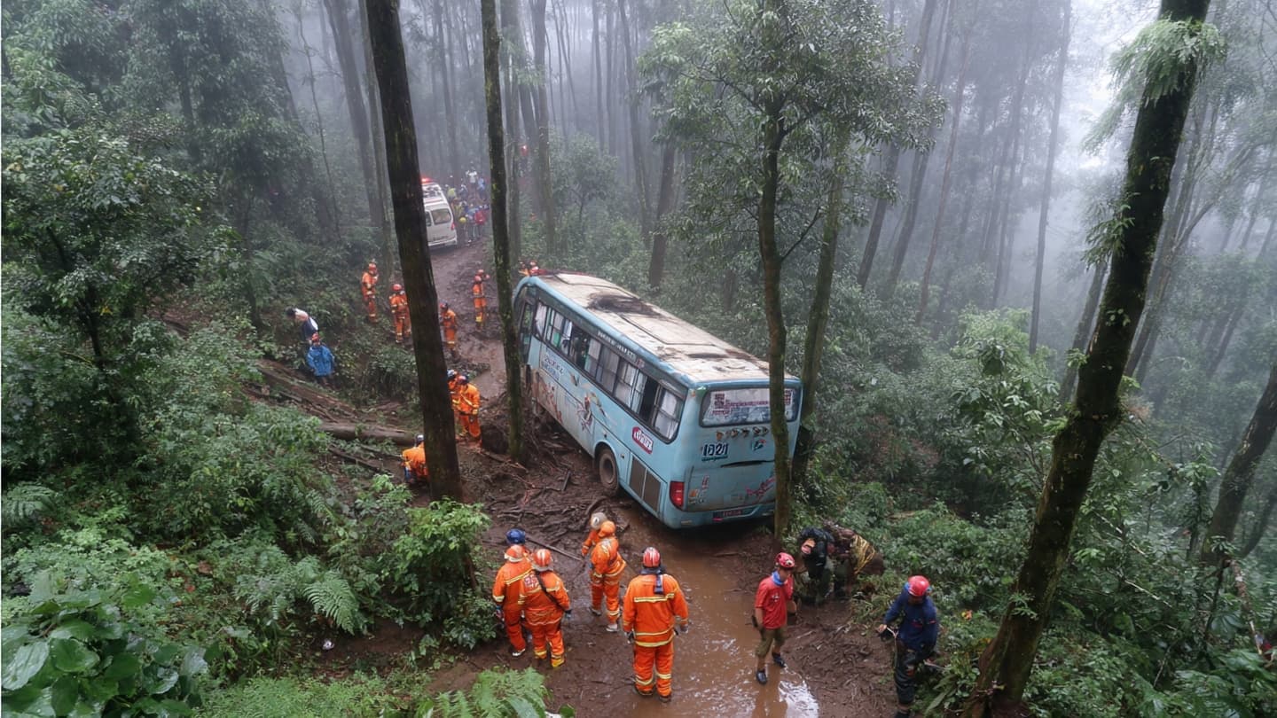 On the Misty Peak Road, the Bus Lost Its Direction
